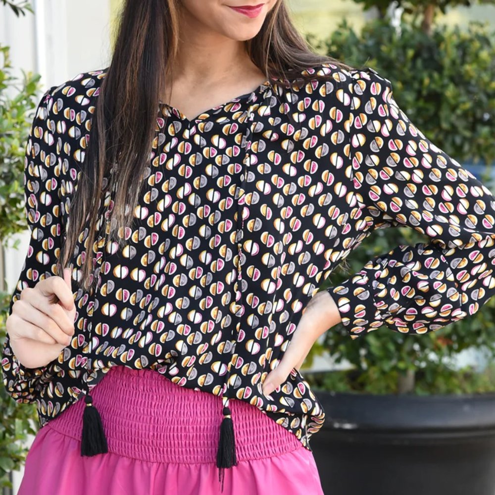 NWT THML Blouse with Tassels